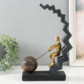 “ Climb of Will “ Gold Man Sculpture